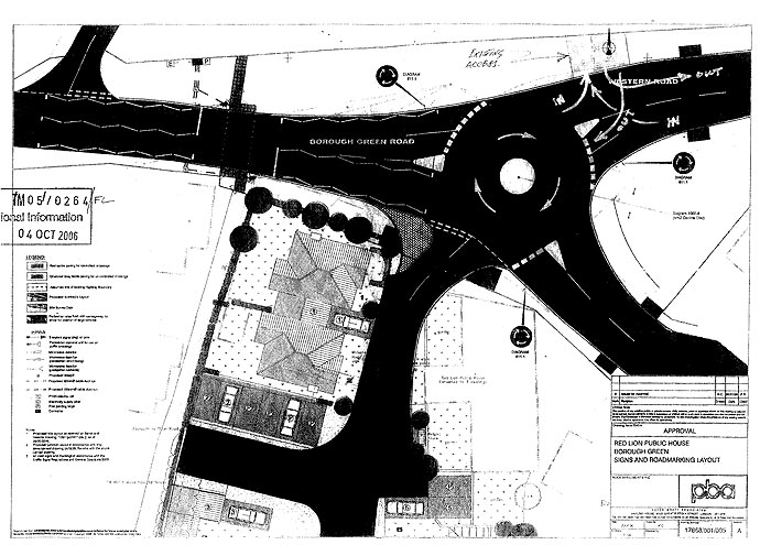 Roundabout and crossing at the site of the Red Lion pub